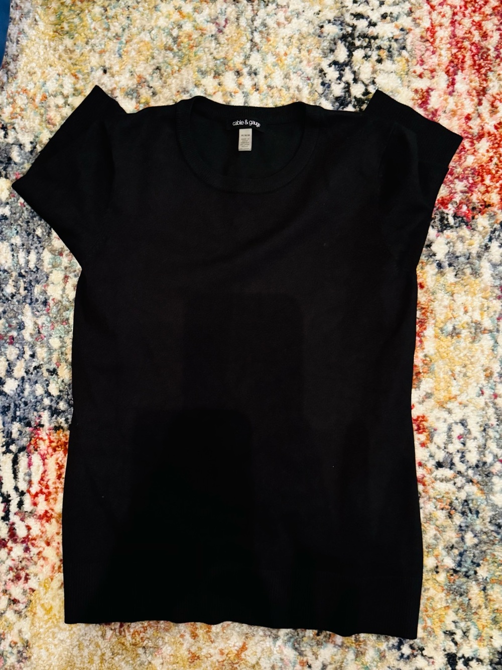 Cable & Gauge Black Short Sleeve Knit Tee- Never worn